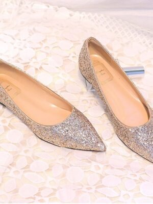 Elegant Flat Glitter Pointed Toe Flats - Image 6