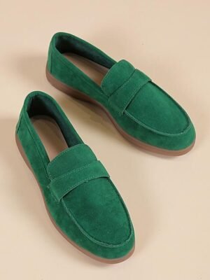 Elegant Flat Suede Slip-On Loafers - Image 2