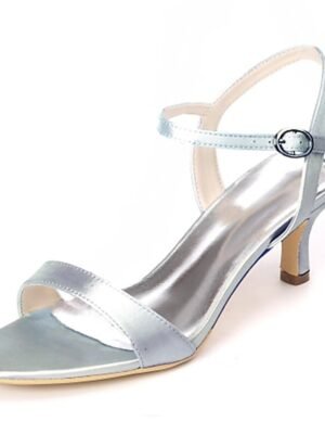 Elegant Gold Satin Open Toe Adjustable Ankle Strap Wedding Heels - Image 7