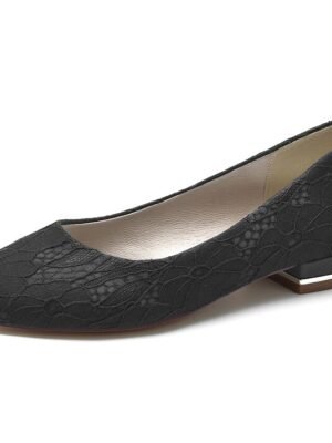 Elegant Lace PU Leather Ballet Flats - Image 12