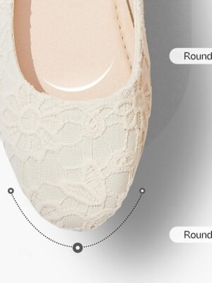 Elegant Lace PU Leather Ballet Flats - Image 5