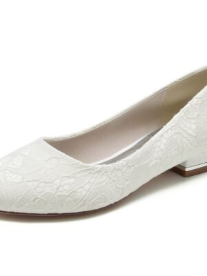 Elegant Lace PU Leather Ballet Flats - Image 8