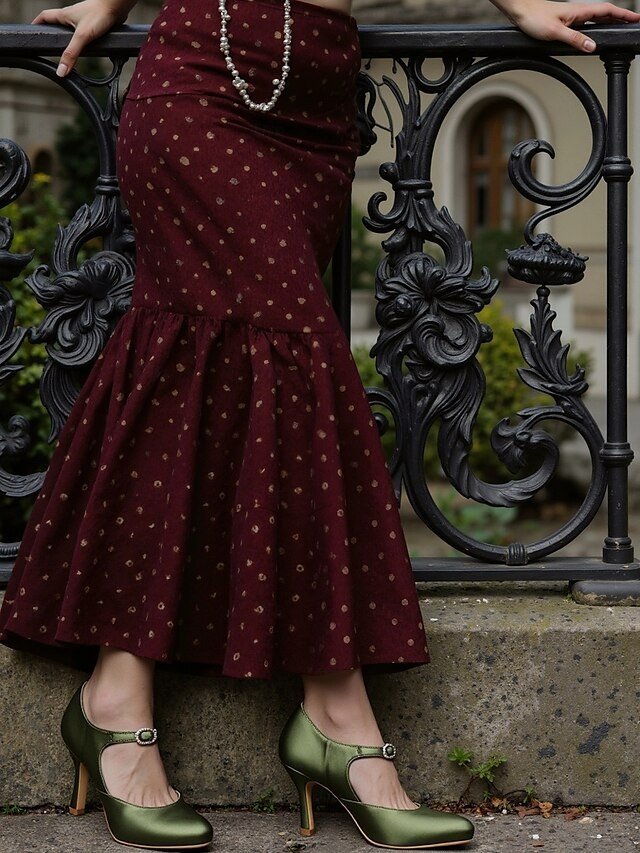 Elegant Mid-Heel Round Toe Satin Mary Jane Heels - Image 2