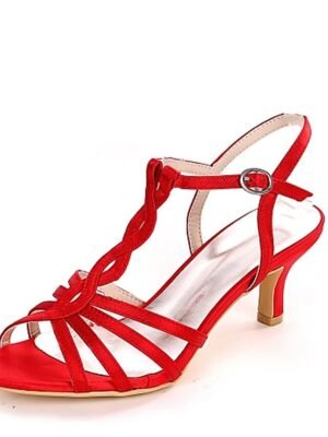 Elegant Mid-Heel Satin Strappy Open-Toe Sandals - Image 5