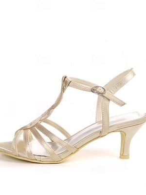 Elegant Mid-Heel Satin Strappy Open-Toe Sandals - Image 9
