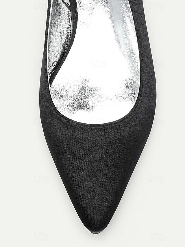 Elegant Navy Blue Slingback Pointed Toe Heels - Image 4