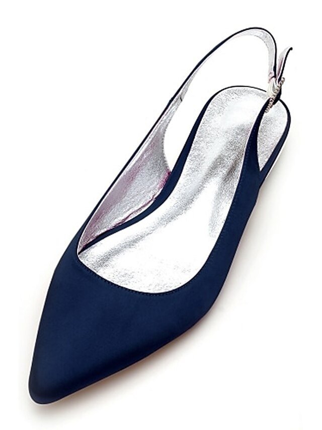 Elegant Navy Blue Slingback Pointed Toe Heels - Image 5