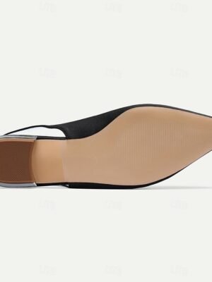 Elegant Navy Blue Slingback Pointed Toe Heels - Image 6