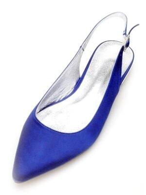 Elegant Navy Blue Slingback Pointed Toe Heels - Image 7