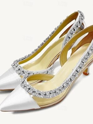 Elegant Pointed Toe Crystal Embellished Heels - Image 13