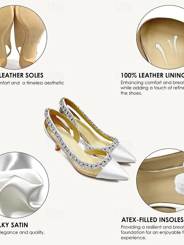 Elegant Pointed Toe Crystal Embellished Heels - Image 2