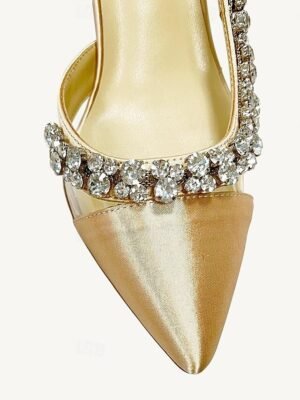 Elegant Pointed Toe Crystal Embellished Heels - Image 6