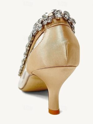 Elegant Pointed Toe Crystal Embellished Heels - Image 7