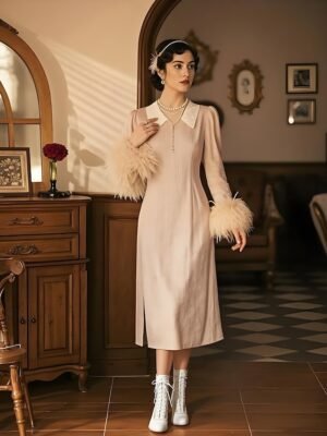 Elegant Retro Floral Lace Victorian Lace-Up Mid-Heel Ankle Boots - Image 29