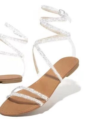 Elegant Rhinestone Strappy Sandals - Image 6
