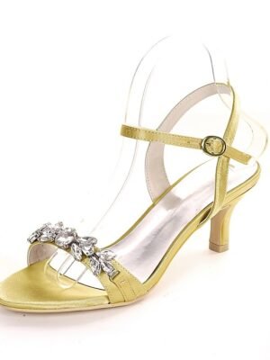 Elegant Silver Rhinestone Open-Toe Ankle Strap Heeled Sandals - Image 14