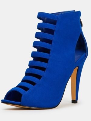 Elegant Strappy Suede Peep Toe High Heel Sandals - Image 2