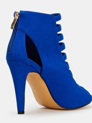 Elegant Strappy Suede Peep Toe High Heel Sandals - Image 3