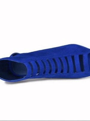 Elegant Strappy Suede Peep Toe High Heel Sandals - Image 6