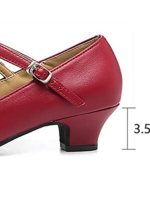 Elegant Vintage Leather Kitten Heel Mary Jane Pumps - Image 6