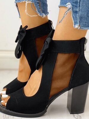 Elegant Vintage Sexy Peep Toe Ankle Boots - Image 3