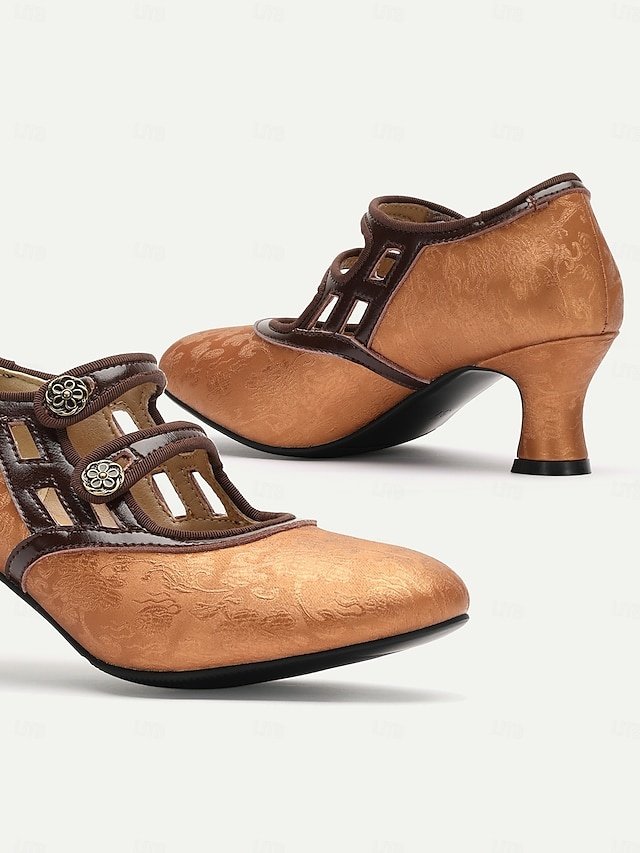 Elegant Vintage T-Strap Mid-Heel Mary Jane Pumps - Image 1