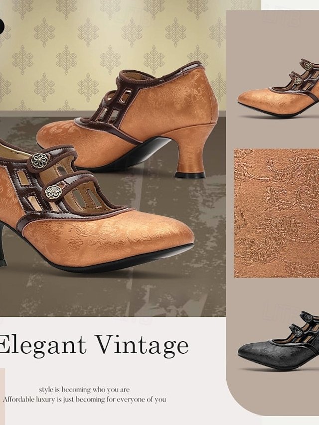 Elegant Vintage T-Strap Mid-Heel Mary Jane Pumps - Image 2