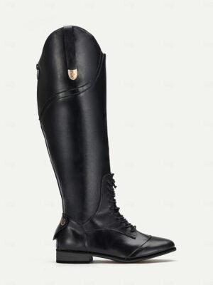 Equestrian Knee-High Colour Block Pointed Toe Faux Leather Riding Boots - Image 5