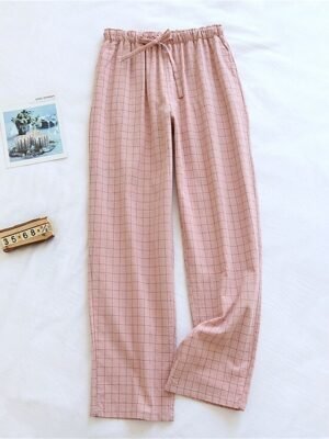 Fashion Casual Plaid Elastic Waist Long Loungewear Pants - Image 6
