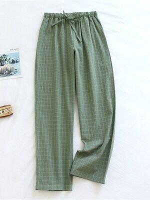 Fashion Casual Plaid Elastic Waist Long Loungewear Pants - Image 7