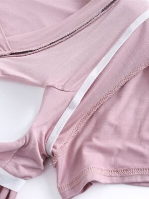 Fashion Comfort V Wire Short Sleeve Home Pajama Set - Image 14