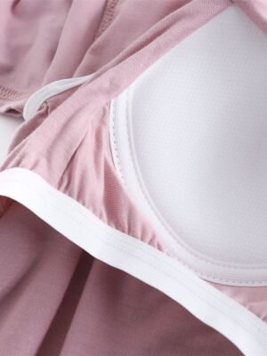 Fashion Comfort V Wire Short Sleeve Home Pajama Set - Image 18