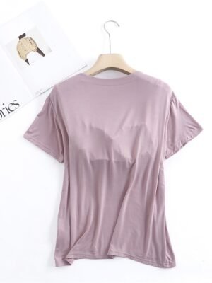 Fashion Comfort V Wire Short Sleeve Home Pajama Set - Image 23