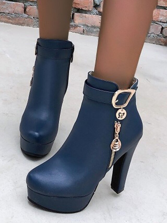 Fashion High Heel Black Platform Ankle Boots - Image 14