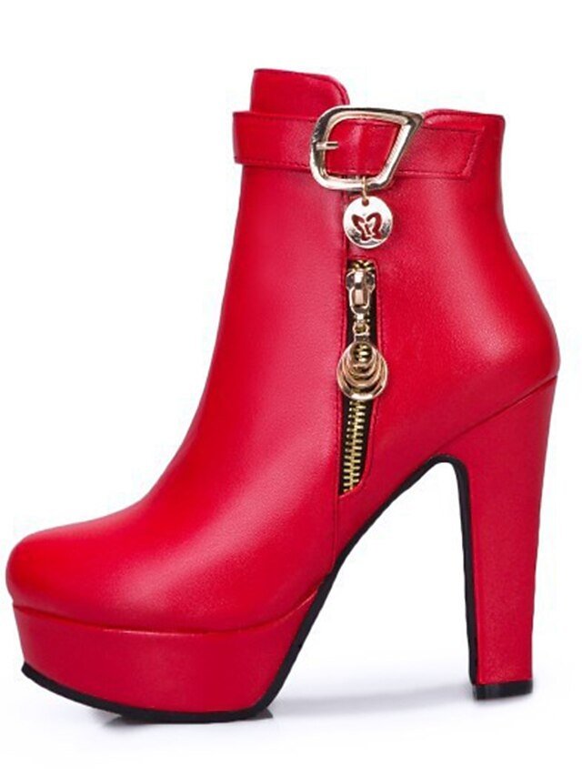 Fashion High Heel Black Platform Ankle Boots - Image 8