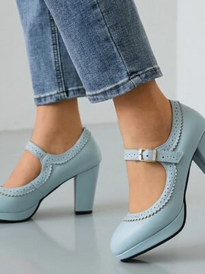 Fashion Sexy Faux Leather Stiletto Heel Round Toe Winter Boots - Image 5