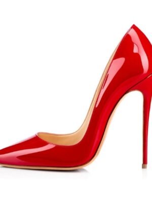 Formal Pointed-Toe Leopard Patent Leather High Heel Shoes - Image 1