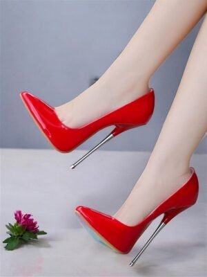 Formal Pointed-Toe Leopard Patent Leather High Heel Shoes - Image 23
