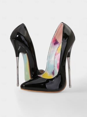 Formal Pointed-Toe Leopard Patent Leather High Heel Shoes - Image 26