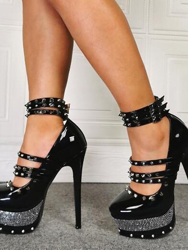 Gothic Platform Colour Block Round Toe High Heel Shoes - Image 2
