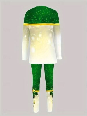 Graphic Casual Comfort Crew Neck Long Sleeve Pajama Set - Image 3