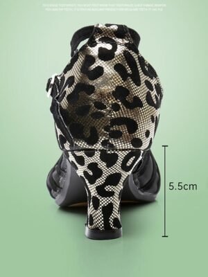Leopard Print Mesh Strap Dance Shoes - Image 2