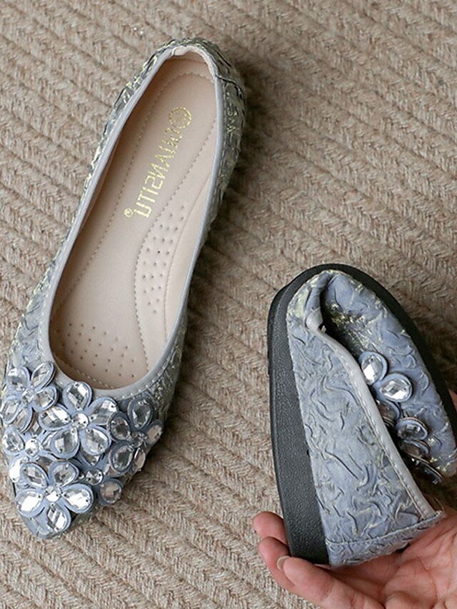 Luxury Comfort Foldable Rhinestone Embellished Flats - Image 1