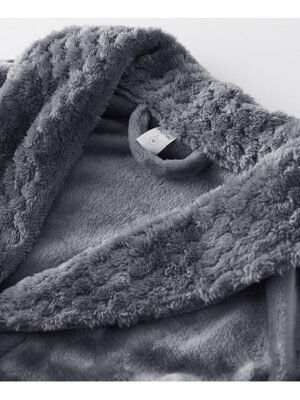 Luxury Warm Plush Lapel Long Sleeve Robe - Image 8