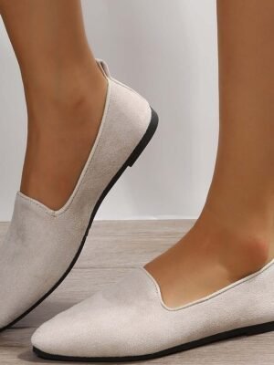 Minimalist Casual Comfort Solid Round Toe Flat Shoes - Image 13