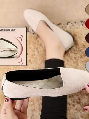 Minimalist Casual Comfort Solid Round Toe Flat Shoes - Image 14