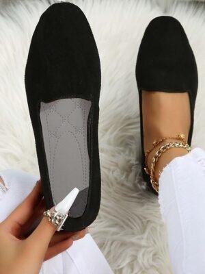 Minimalist Casual Comfort Solid Round Toe Flat Shoes - Image 3