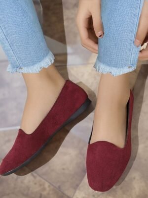 Minimalist Casual Comfort Solid Round Toe Flat Shoes - Image 7