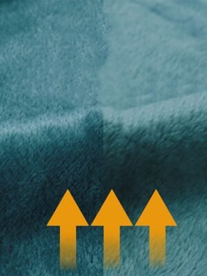 Modern Loose Pure Colour V Wire Long Sleeve Fleece Bathrobe - Image 3