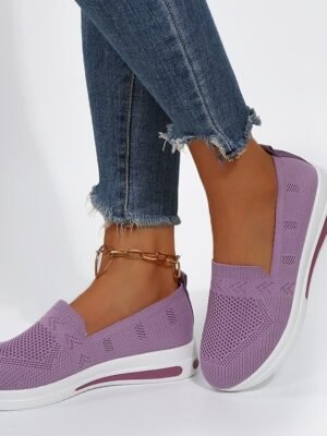 Navy Blue Slip-On Breathable Mesh Walking Shoes - Image 5